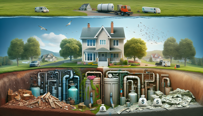 alt_text: Photorealistic cover image showing septic tank treatment costs with before/after comparison.