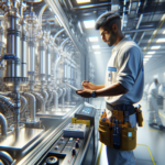 Photorealistic corporate hero image for Septifix, showcasing a technician in a clean-tech setting.