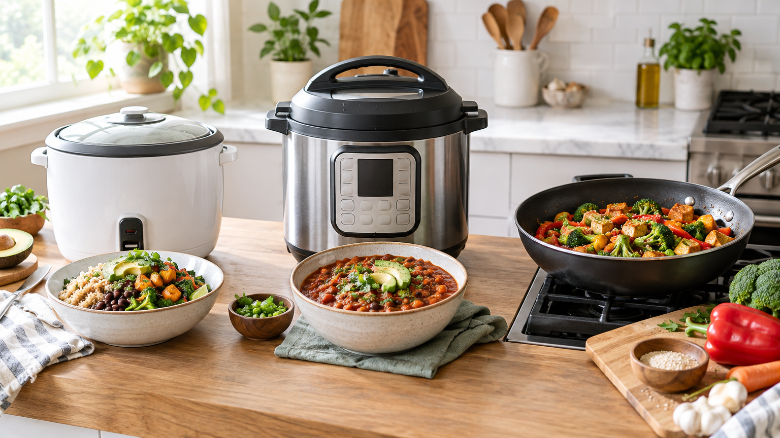 Rice Cooker vs. Instant Pot vs. Stovetop for Plant-Based Weeknight Dinners
